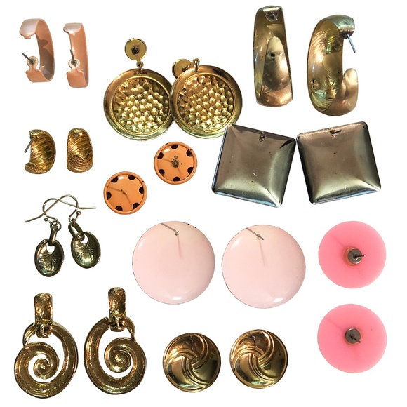 Conch Out Vintage 80's-90's Pierced Earring Lot - Picture 2 of 6